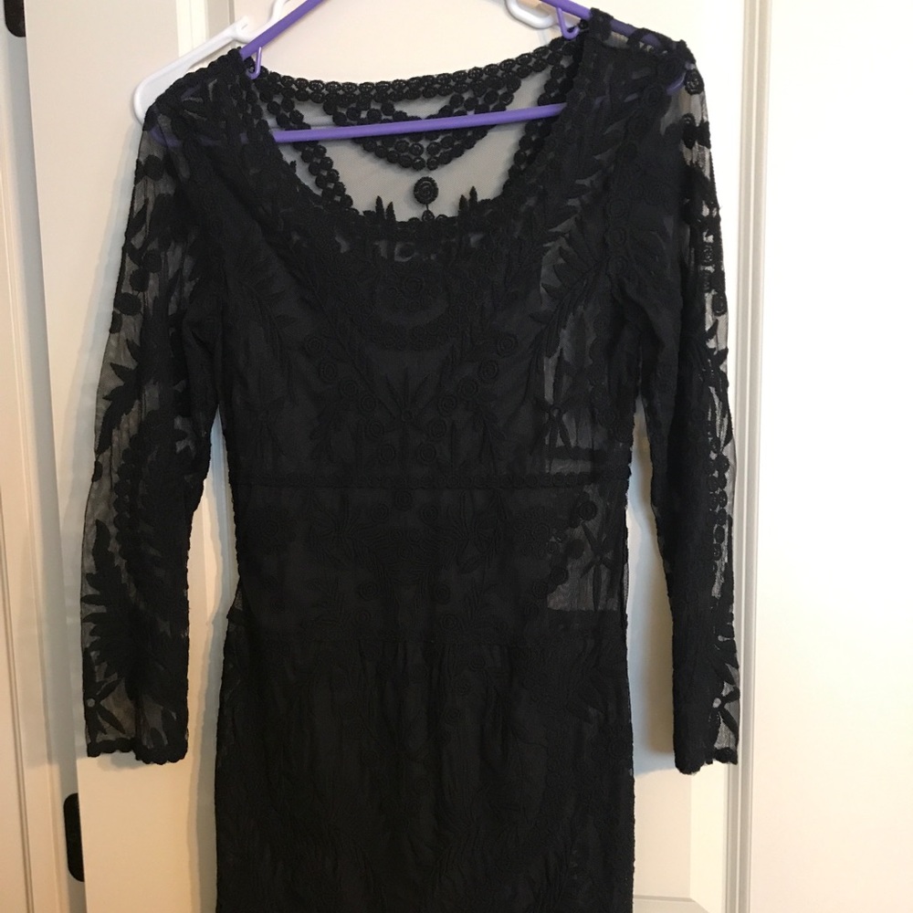 Lace black formal dress